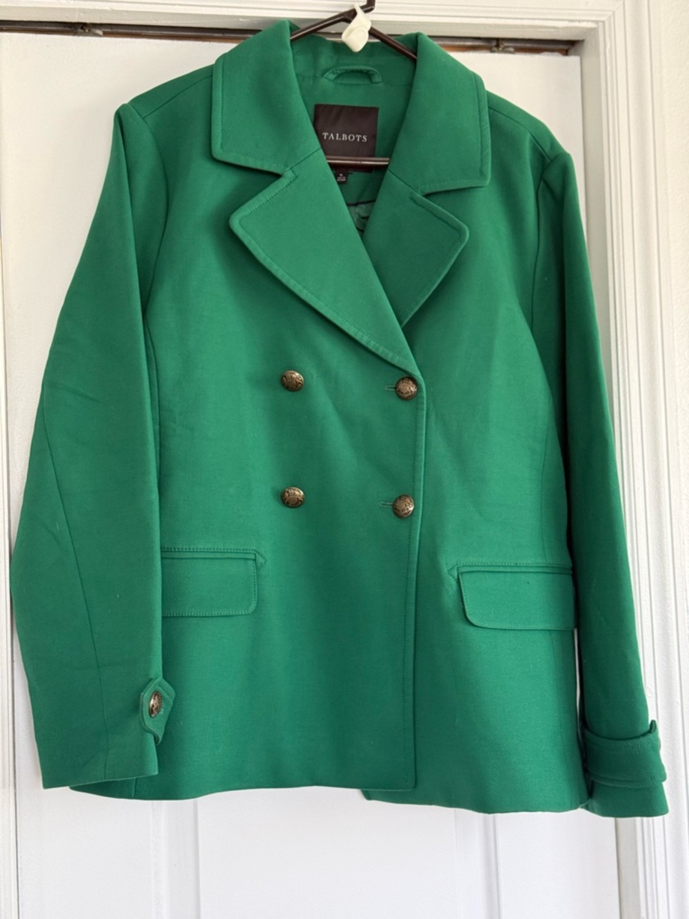 Talbots Emerald Green Double-Breasted Blazer